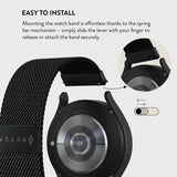 Burga Samsung Galaxy Watch 20mm Ranneke Metal Mesh Musta