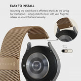 Burga Samsung Galaxy Watch 20mm Ranneke Metalliverkko Kulta