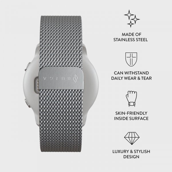 Burga Samsung Galaxy Watch 22mm Ranneke Metal Mesh Silver