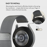 Burga Samsung Galaxy Watch 20mm Ranneke Metalliverkko Hopea