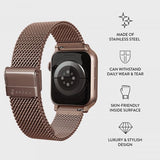 Burga Apple Watch 38/40/41/42mm ranneke Mesh Elegance Ruusukulta