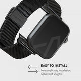 Burga Apple Watch 44/45/46mm/Ultra 49mm ranneke Mesh Elegance Musta