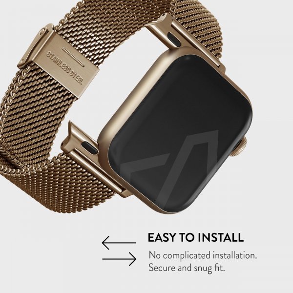 Burga Apple Watch 44/45/46mm/Ultra 49mm ranneke Mesh Elegance Kulta