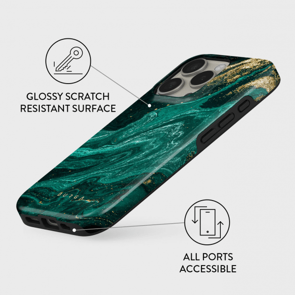 Burga iPhone 16 Pro Tough MagSafe -kuori, Emerald Pool