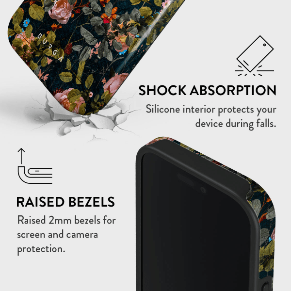 Burga iPhone 16 Pro Tough MagSafe -kuori, Bloomy Garden