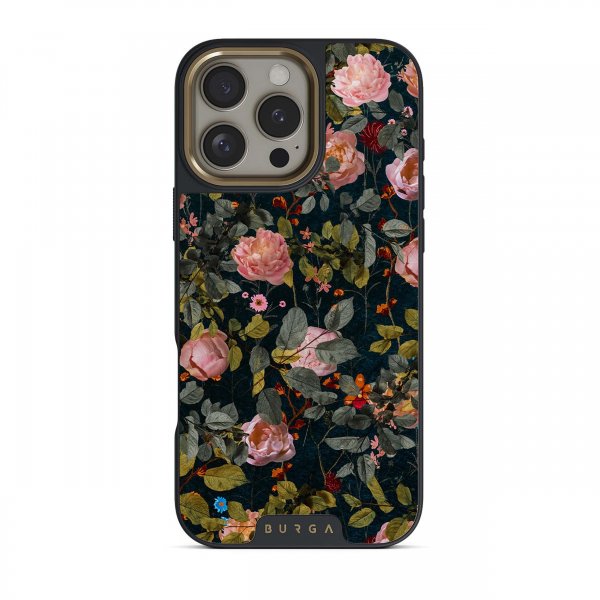 Burga iPhone 16 Pro Elite Dark MagSafe Bloomy Garden -kuori