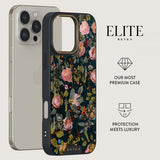 Burga iPhone 15 Plus Suojakuori Elite Dark MagSafe Bloomy Garden