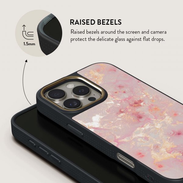 Burga iPhone 15 Elite Dark MagSafe Golden Coral -suojakuori