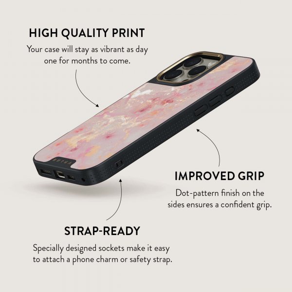 Burga iPhone 16 Plus Elite Dark MagSafe Golden Coral -suojakotelo
