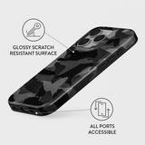 Burga iPhone 14 Suojakuori Tough Night Black Camo