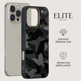 Burga iPhone 16 Plus -suojakuori Elite Dark MagSafe Night Black Camo