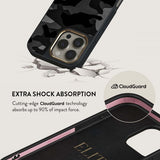 Burga iPhone 15 Pro -suojakuori Elite Dark MagSafe Night Black Camo