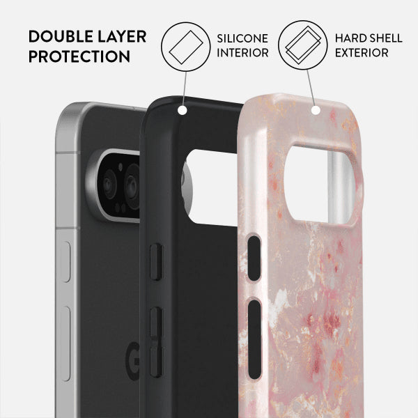 Burga Google Pixel 9/Pixel 9 Pro Kuori Tough Golden Coral