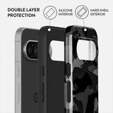 Burga Google Pixel 9/Pixel 9 Pro Kuori Tough Night Black Camo