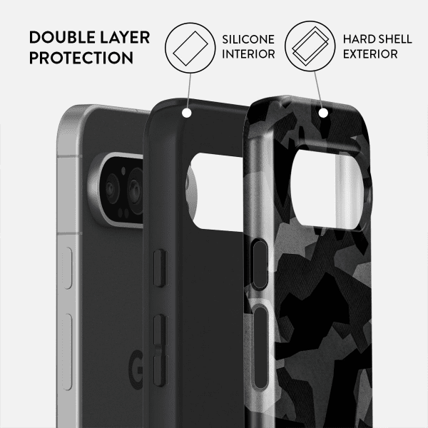 Burga Google Pixel 9 Pro XL -suojakuori, Tough Night Black Camo