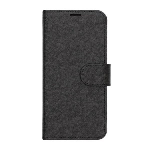 Samsung Galaxy S25 Edge -puhelinkotelo, jossa on korttipaikat ja jalustatoiminto, musta