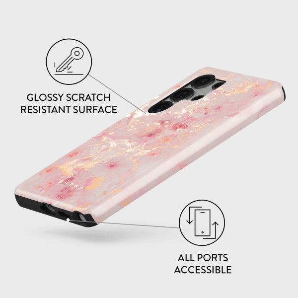 Burga Samsung Galaxy S25 -suojakuori Tough Golden Coral