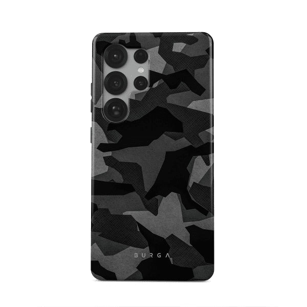 Burga Samsung Galaxy S25 -suojakuori, Tough Night Black Camo
