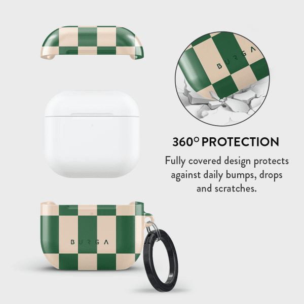 Burga AirPods 4 -kuori, design Ivy League