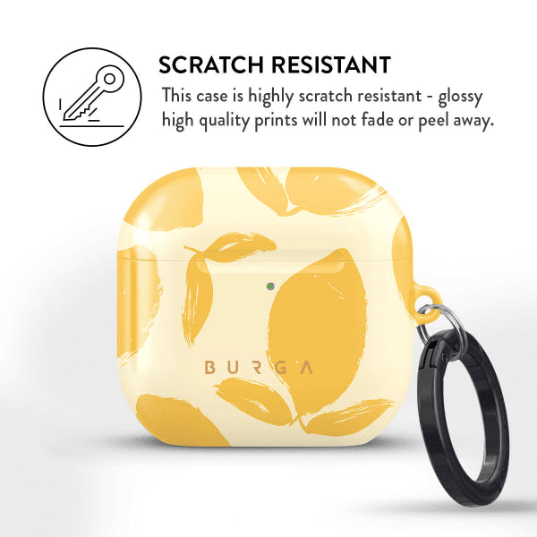 Burga AirPods 4 -kuoret, Lemon Tart -design