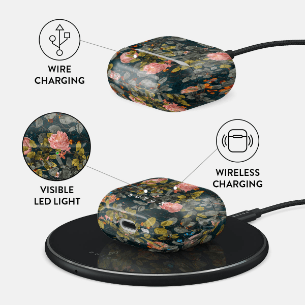 Burgan AirPods 4 -kuoret, Bloomy Garden -kuvio