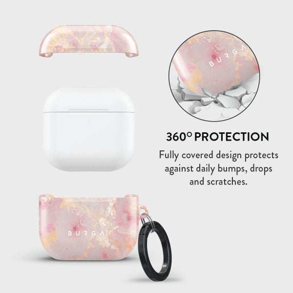 Burga AirPods 4 -kuoret Design Golden Coral