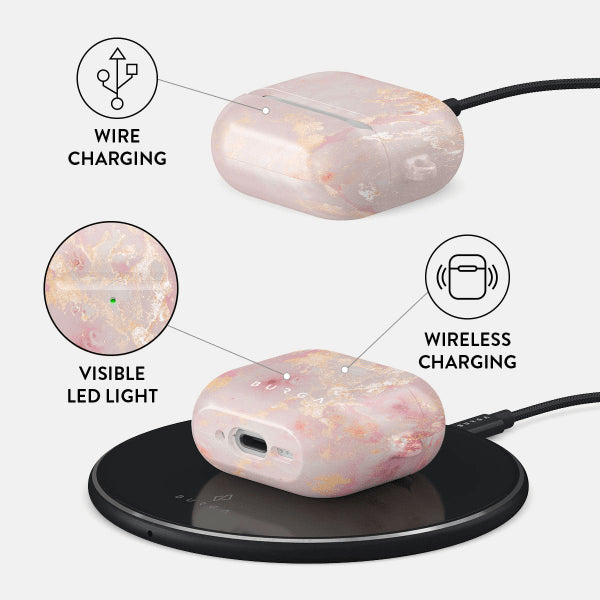 Burga AirPods 4 -kuoret Design Golden Coral