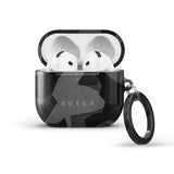Burgan AirPods 4 -kuori, Night Black Camo -muotoilu