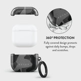 Burgan AirPods 4 -kuori, Night Black Camo -muotoilu