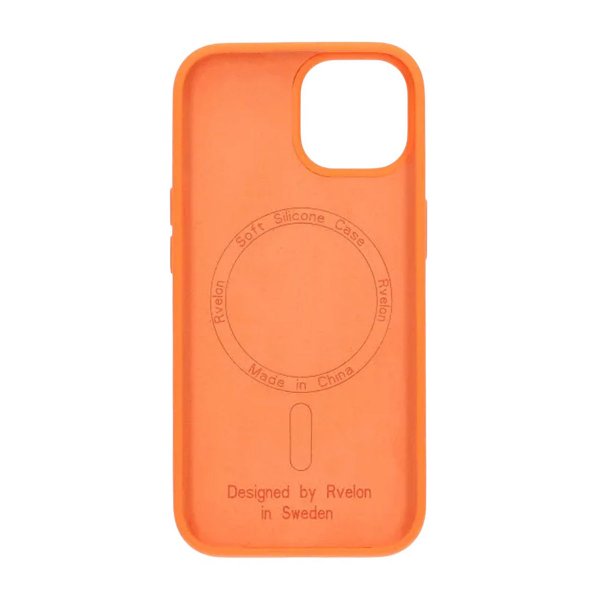 Rvelon iPhone 15 Silikonikuori MagSafe Oranssi