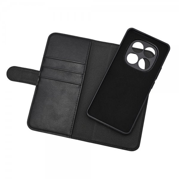 Essentials Xiaomi Redmi Note 14 Pro 5G -suojakotelo 2-in-1, vegaaninahkaa, musta