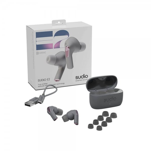 Sudio E2 Langattomat In-Ear TWS ANC -kuulokkeet, Slate Grey