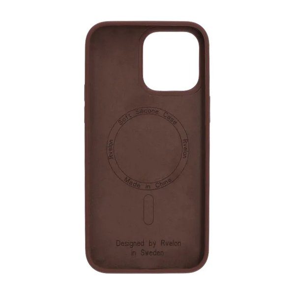 Rvelon iPhone 13 Pro Silikonikuori MagSafe Ruskea