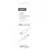 Xqisit USB-C–Lightning-kaapeli, 1,5 m, valkoinen