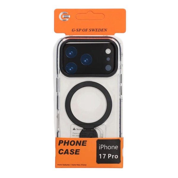 iPhone 17 Pro -kuori, rengasjalusta, MagSafe, musta