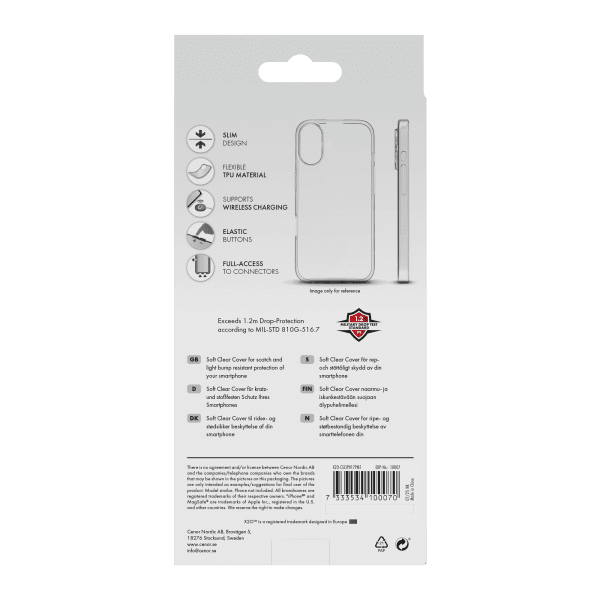 X2O iPhone 17 Pro Max Kuori Soft Clear Cover Läpinäkyvä