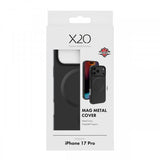 X2O iPhone 17 Pro -kuori, Mag Metal, musta