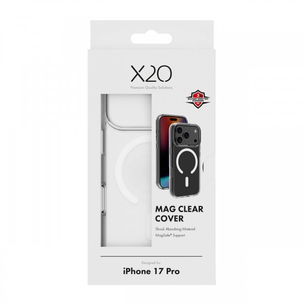 X2O iPhone 17 Pro Mag Clear läpinäkyvä kuori