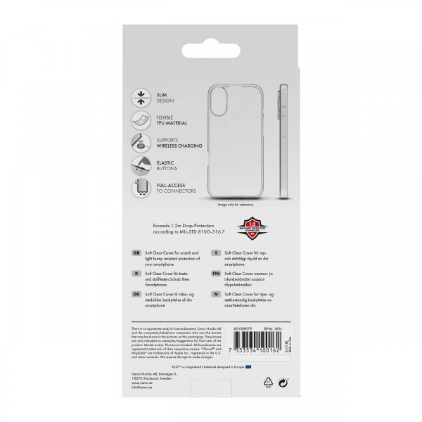 X2O iPhone 17 Pro -kuori Soft Clear Cover Läpinäkyvä