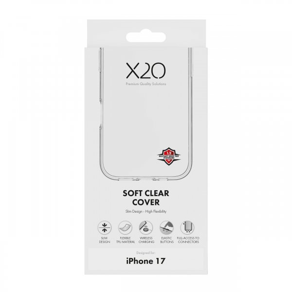 X2O iPhone 17 -kuori Soft Clear Cover Läpinäkyvä