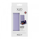 X2O iPhone 17 Classic Wallet Lavender -suojakotelo