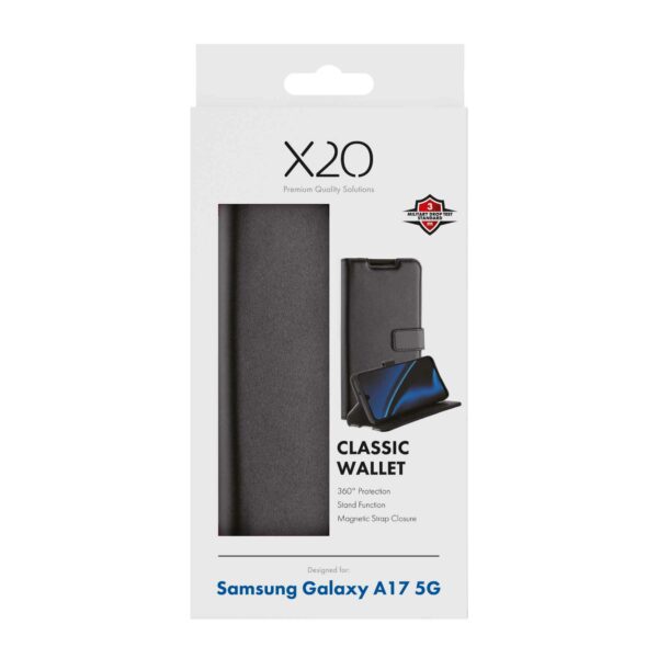 X2O Samsung Galaxy A17 Suojakotelo Classic Wallet Musta