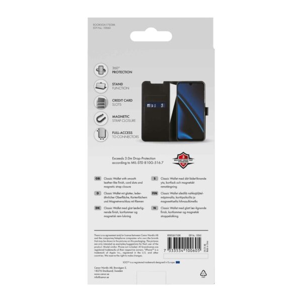 X2O Samsung Galaxy A17 Suojakotelo Classic Wallet Musta