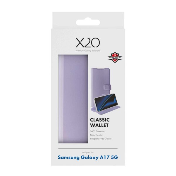 X2O Samsung Galaxy A17 Suojakuori Classic Wallet Lavender