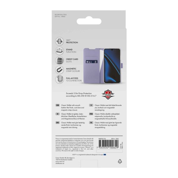 X2O Samsung Galaxy A17 Suojakuori Classic Wallet Lavender