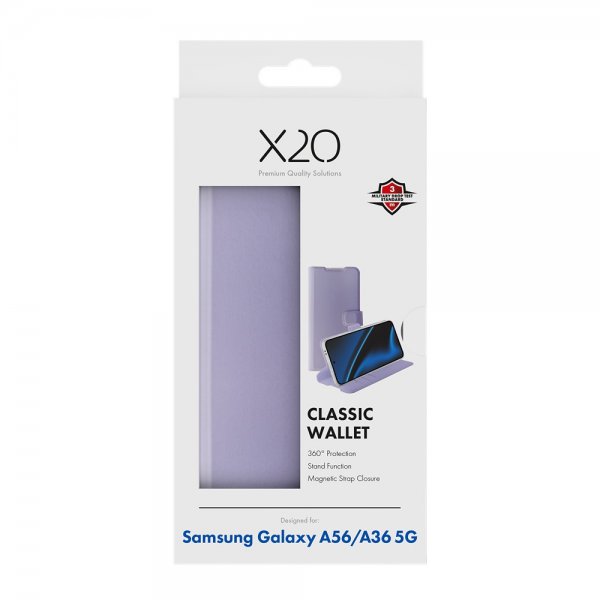 X2O Samsung Galaxy A36/Galaxy A56 Kotelo Classic Wallet Lavender