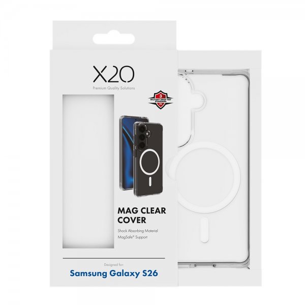 X2O Samsung Galaxy S26 Kuori Mag Clear Läpinäkyvä