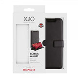 X2O OnePlus 15 Kotelo Classic Wallet Musta