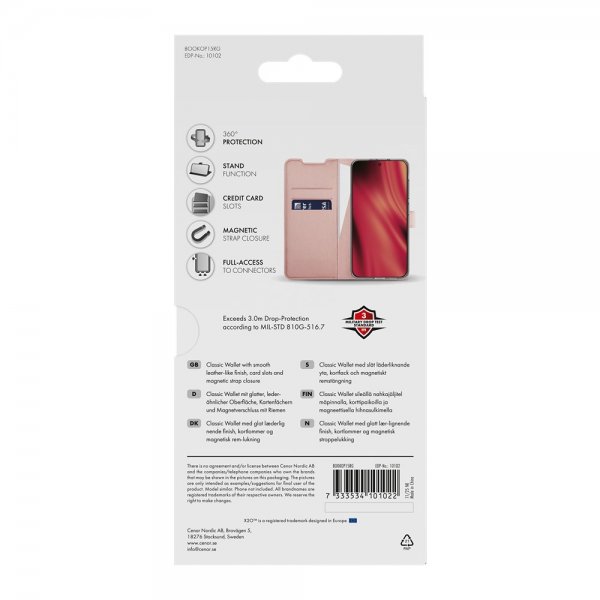 X2O OnePlus 15 Kotelo Classic Lompakko Ruusukulta