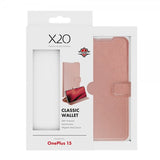 X2O OnePlus 15 Kotelo Classic Lompakko Ruusukulta